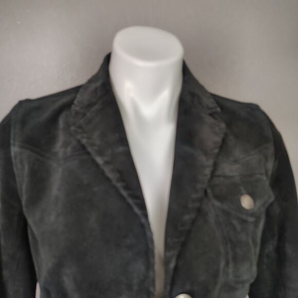 LRL Lauren Jeans Co Ralph Lauren Black Suede Fringe Western Jacket Size 4 - Picture 10 of 17